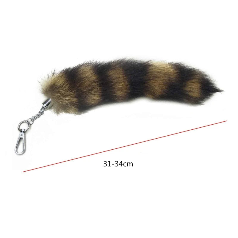 fox fur tail keychain