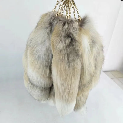 Real Fur Fox Tail Key Chain