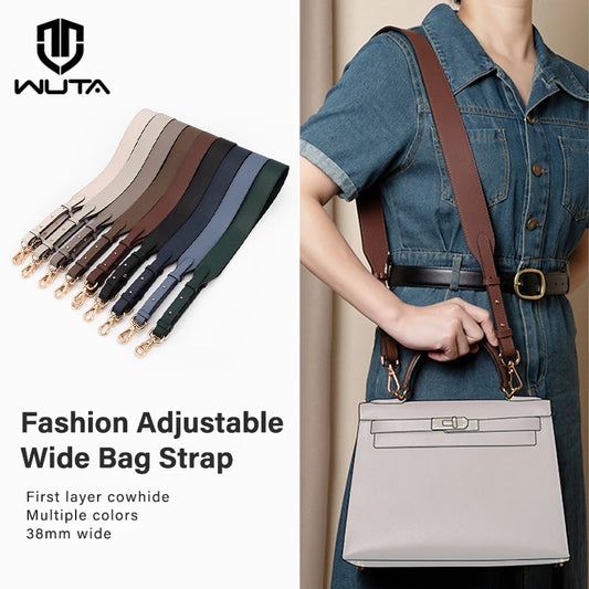 WUTA Top Layer Cowhide Genuine Leather Bag Strap