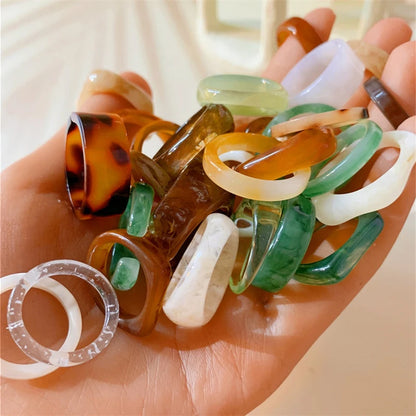 30 piece Bohemian retro acrylic resin ring set