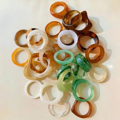 30 piece Bohemian retro acrylic resin ring set