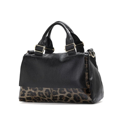 Aidrani Classic Leopard Pattern Genuine Leather Bag